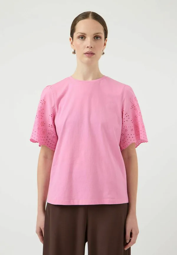 

Топ yaslex с коротким рукавом, вышитые рукава, футболка noos с принтом. Yas, Moonlite Mauve, Розовый, Топ yaslex с коротким рукавом, вышитые рукава, футболка noos с принтом. Yas, Moonlite Mauve