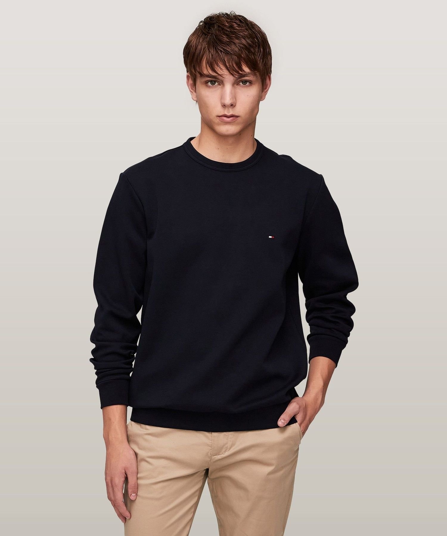 Свитшот AK ESSNTL INTCHN CRW Mdm Gry Hthr Tommy Hilfiger, Navy DW5