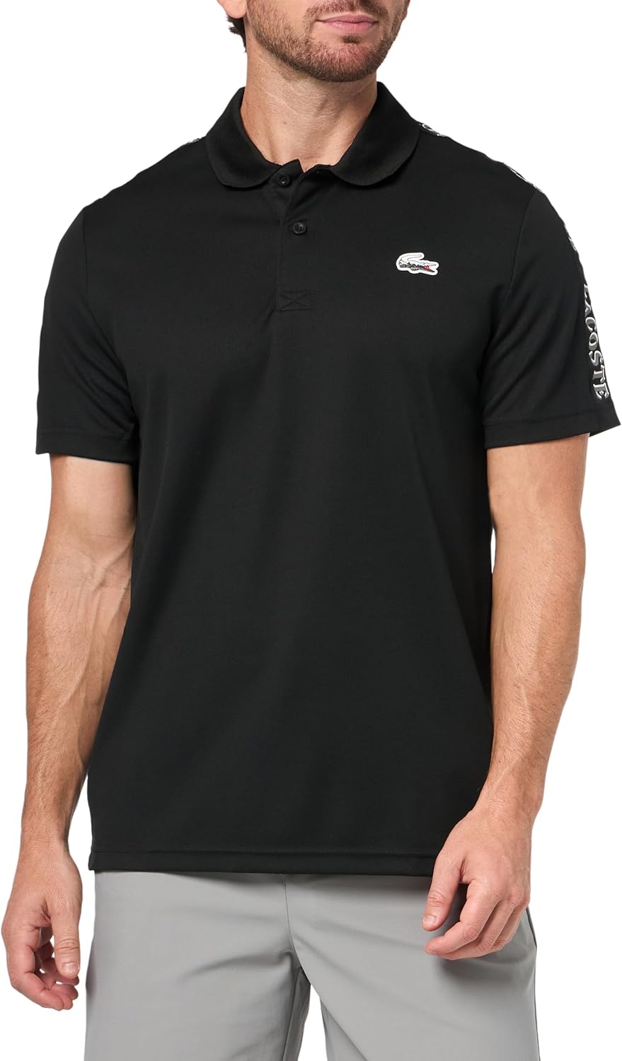 

Lacoste мужская спортивная футболка-поло Ultra-Dry Landscape Crocodile, Black, Черный, Lacoste мужская спортивная футболка-поло Ultra-Dry Landscape Crocodile, Black