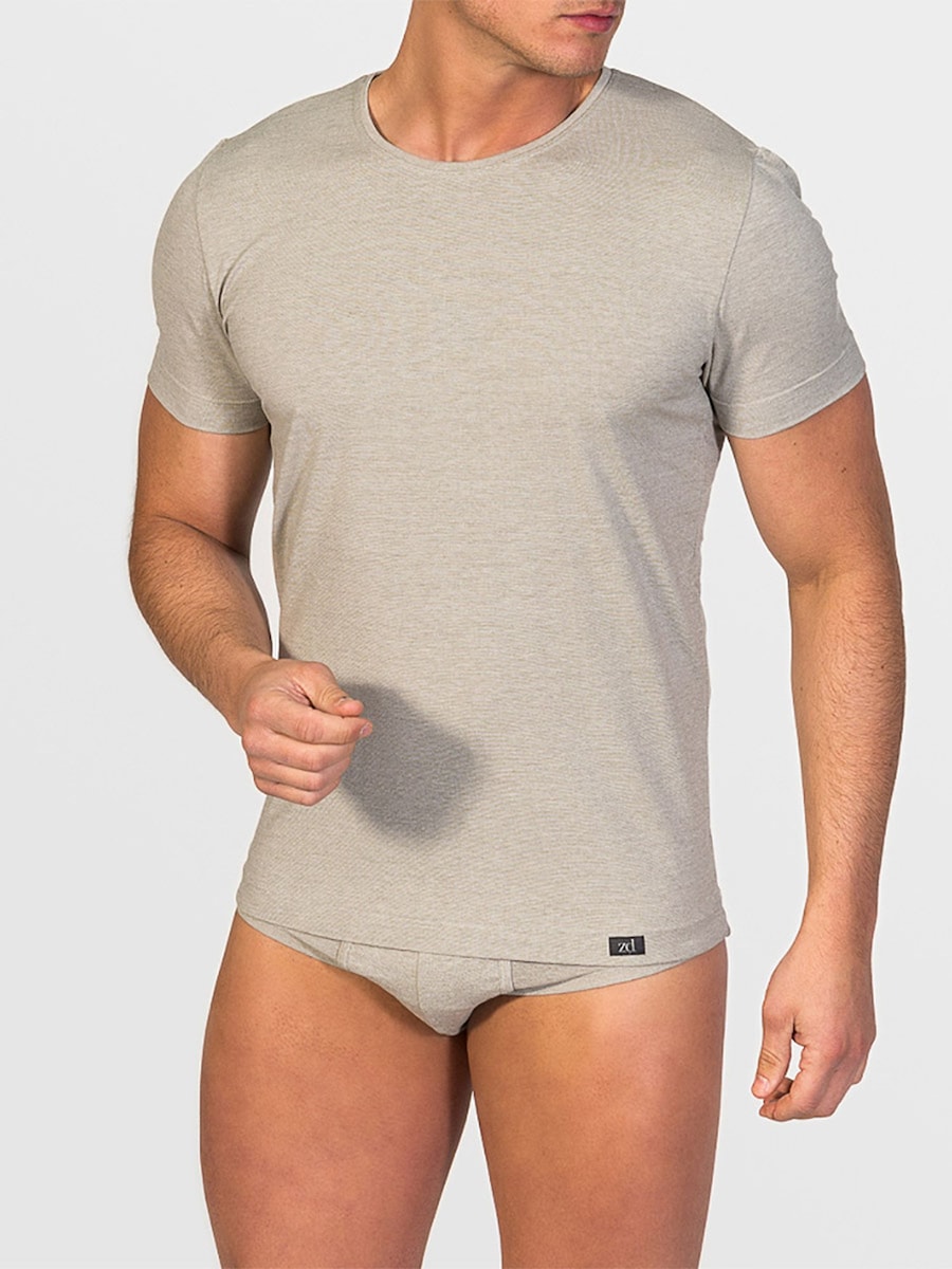 

Нижняя рубашка zd ZERO DEFECTS Crew-Neck T-shirt Soya Yarn, Stone