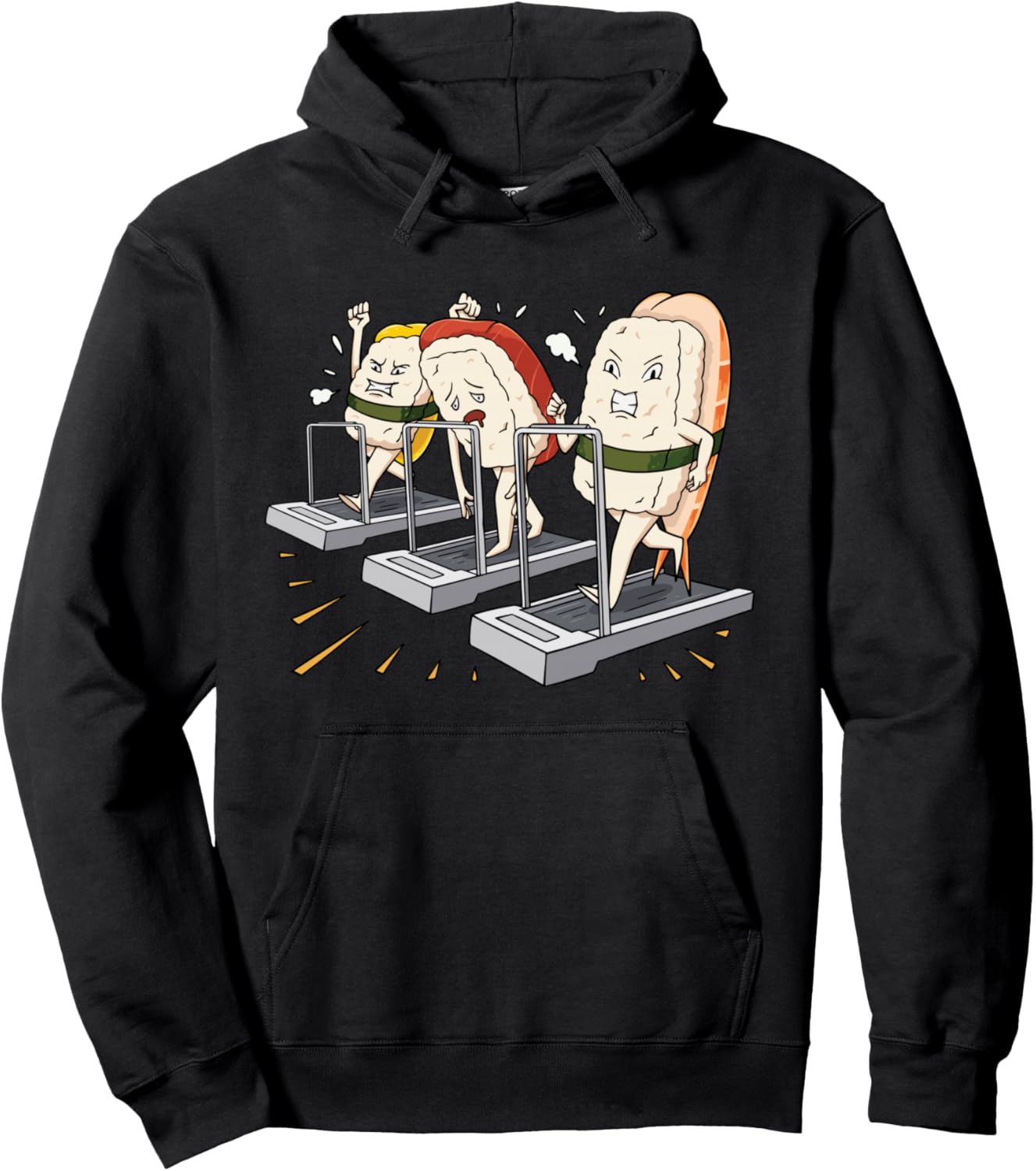 

Японская еда, спортзал, любитель суши, нигири, роллы с суши, худи Sushi Gifts, черный