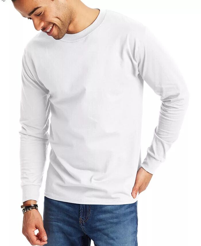 

Футболка унисекс с длинными рукавами Beefy-T, упаковка из 2 штук Hanes, белый