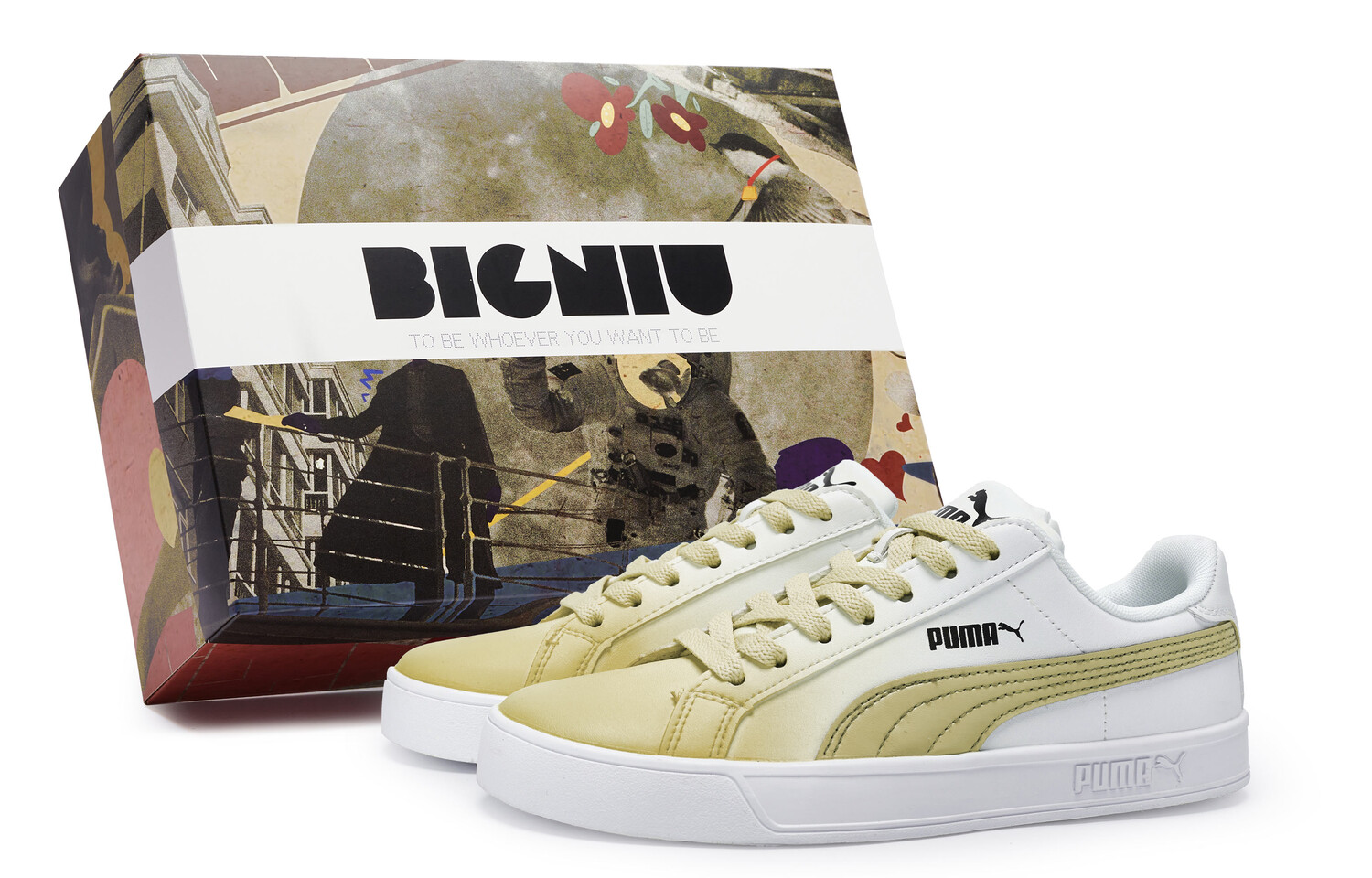 

Кроссовки Puma Smash Vulc Skateboarding Shoes Unisex Low-top Beige, белый/хаки