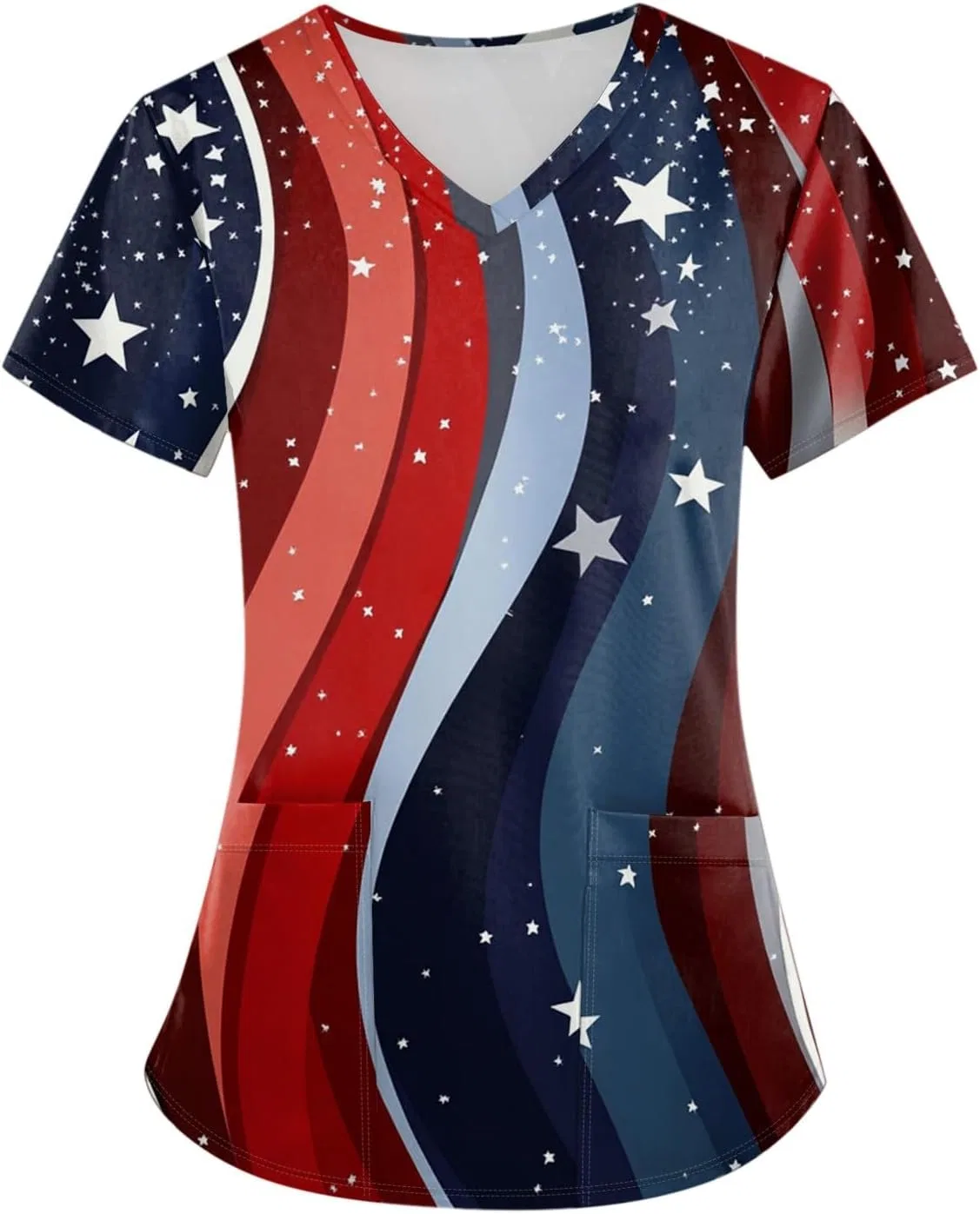 Футболка женская с принтом флага США, 1776-2026, Royal Blue