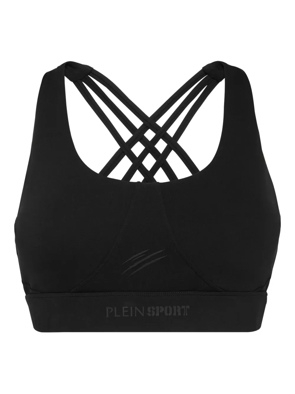 

Спортивный бюстгальтер с перекрестными ремешками Plein Sport, черный