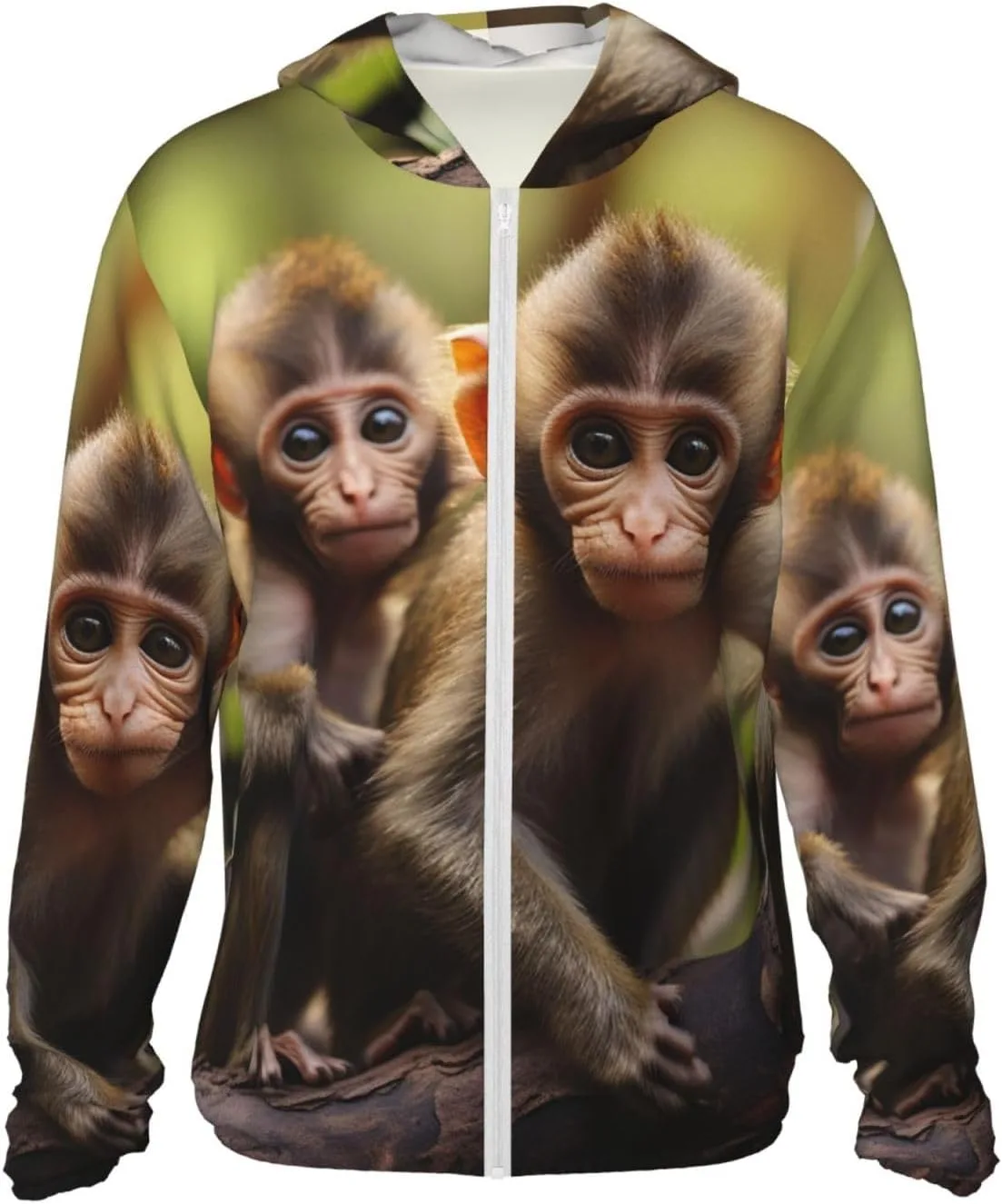 

Cute Little Monkeys солнцезащитная толстовка с капюшоном, полная молния UPF 50+ HJBNW