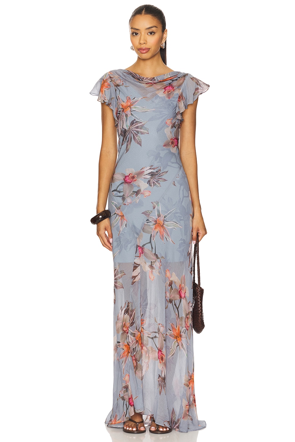 

Платье Flora Allsaints, adena dusty blue