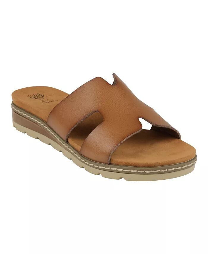 

Женские шлепанцы на плоской подошве Nellie с вырезами GC Shoes, бежевый