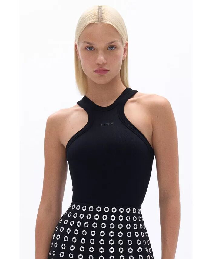 

Женский укороченный топ с халтер-воротником NOCTURNE, черный