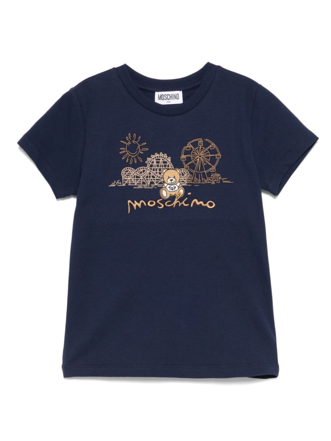 

Moschino Kids футболка Teddy Bear с вышивкой, синий