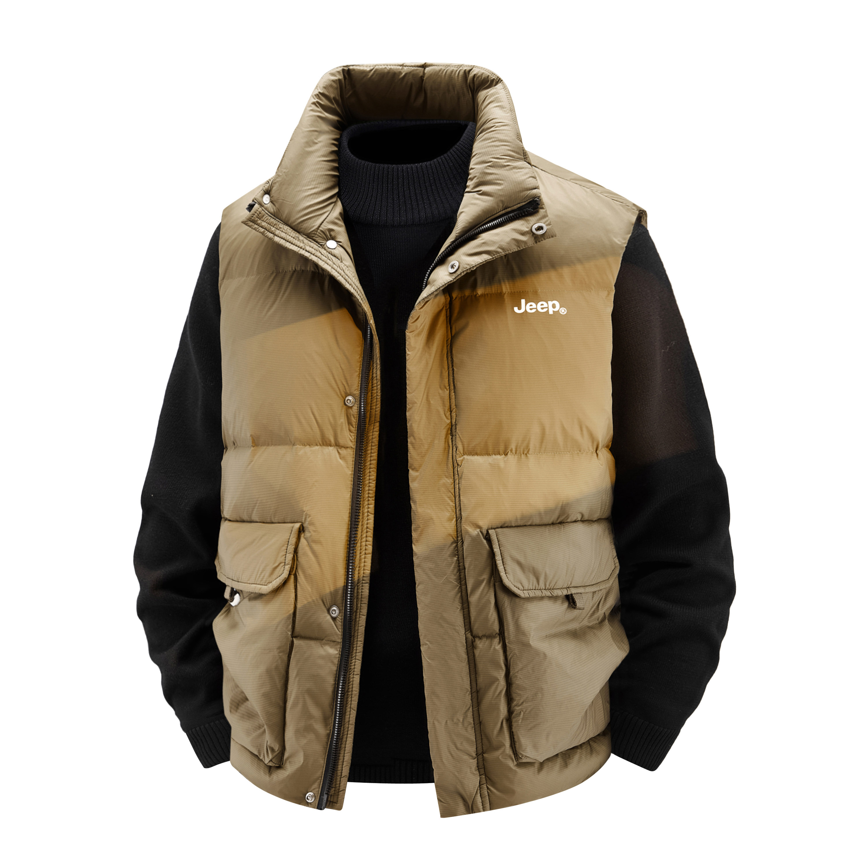 

Пуховик Unisex Stand Collar Moderate Jeep, хаки