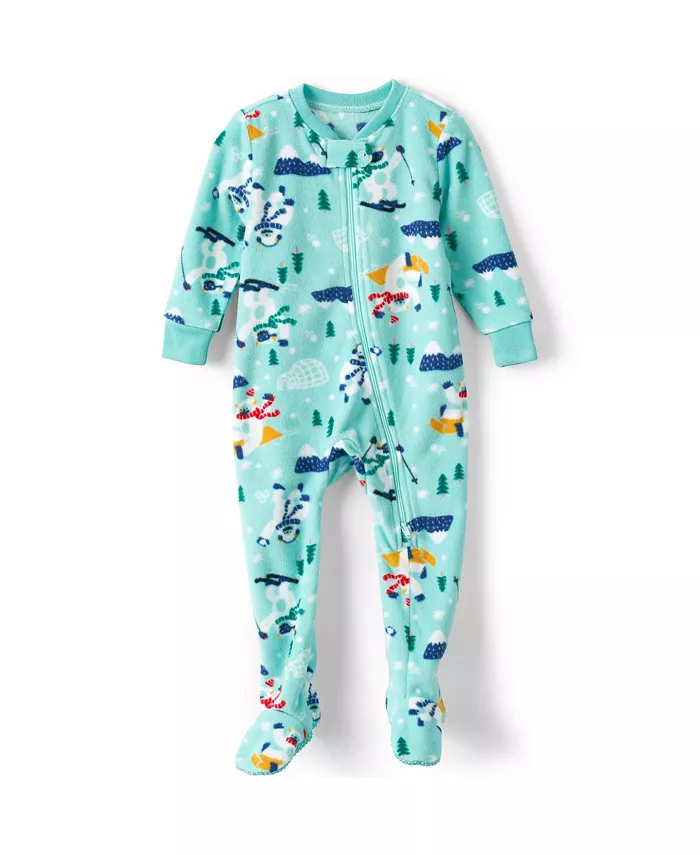 

Детский комбинезон с ножками из флиса для девочек Lands' End, синий