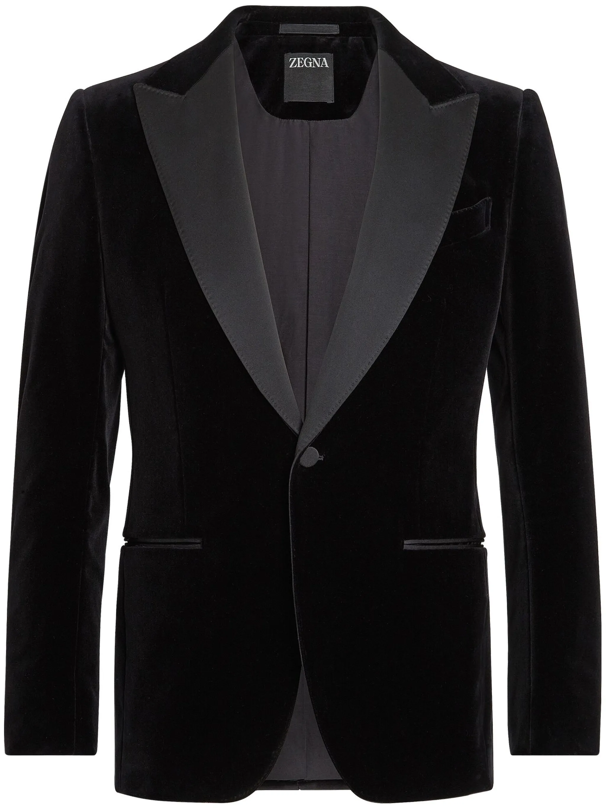 

Вечерний блейзер с бархатным эффектом Zegna, черный