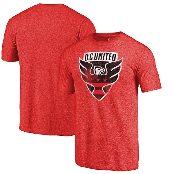 

Мужская футболка dc united primary logo distressed tri-blend красная Fanatics