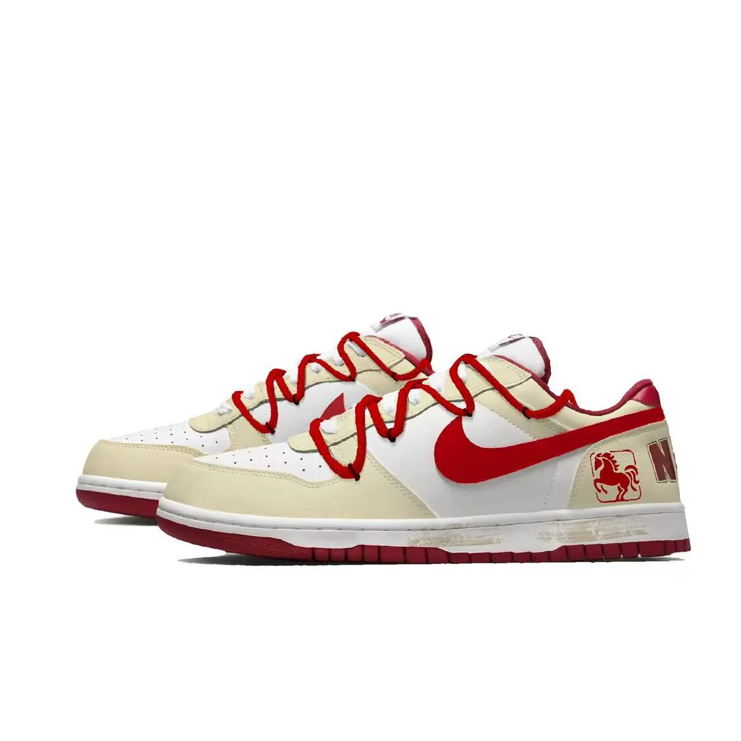 Nike Кроссовки для скейтбординга Big Scarlet Abрасение Resistant Breathable Low top мужские красные желтые — фото 4