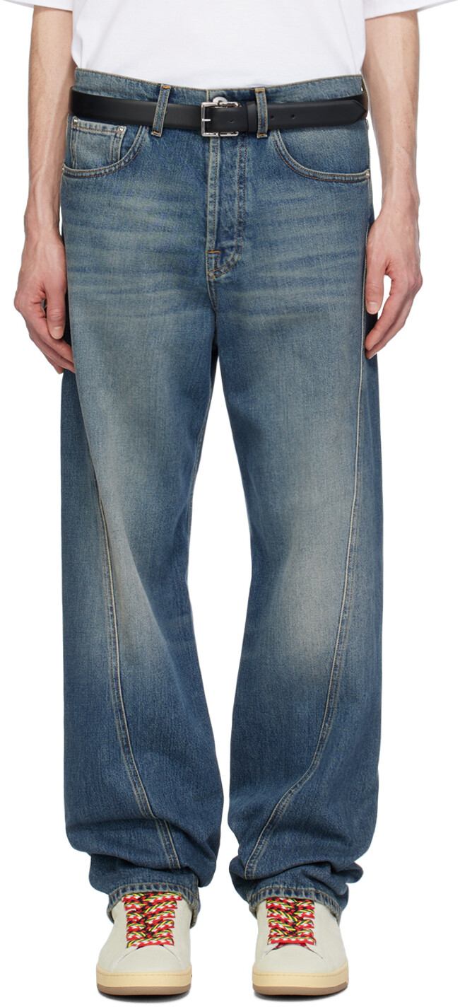 

Синие перекрученные джинсы Lanvin, цвет Light blue