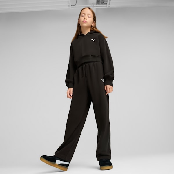 Широкие спортивные штаны для больших детей Puma Wardrobe Essentials, черный — фото 3