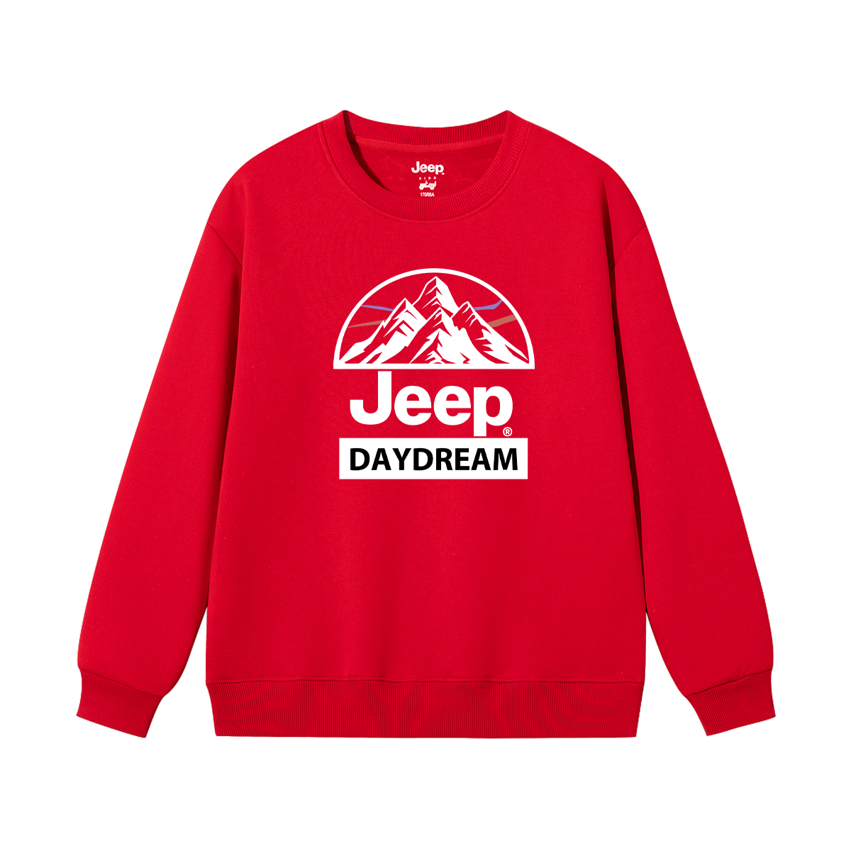 

Детская толстовка с круглым вырезом утолщенная Jeep, new year красный fleece-lined