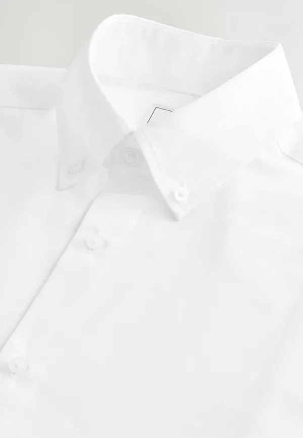Рубашка формальная Regular Fit Easy Care Single Cuff Next, белый отложной воротник на пуговицах — фото 4