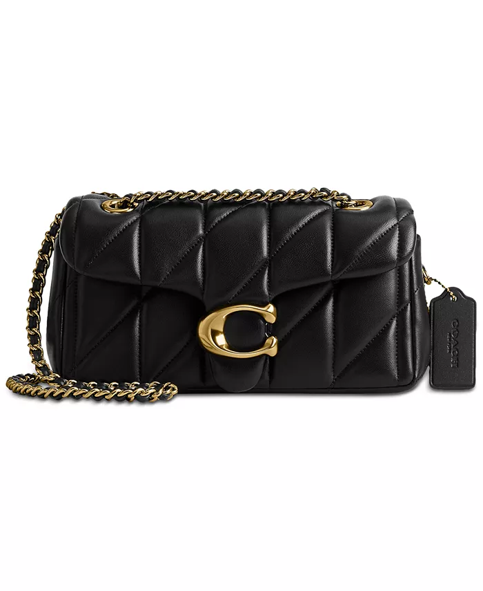 

Сумка через плечо из стеганой кожи Tabby 20 с цепочкой COACH, черный