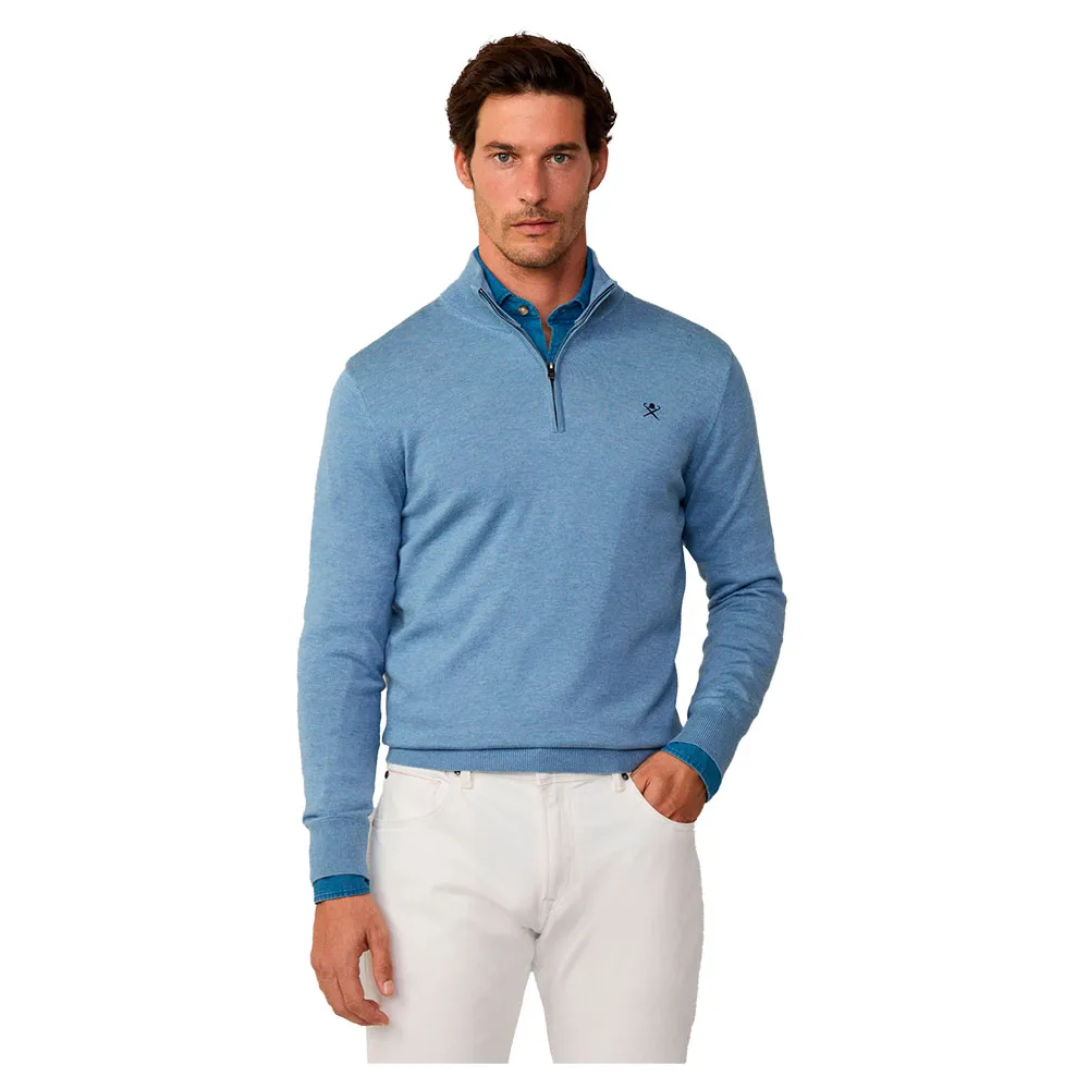 

Свитер Hackett Cotton Silk Hzip half zip, синий