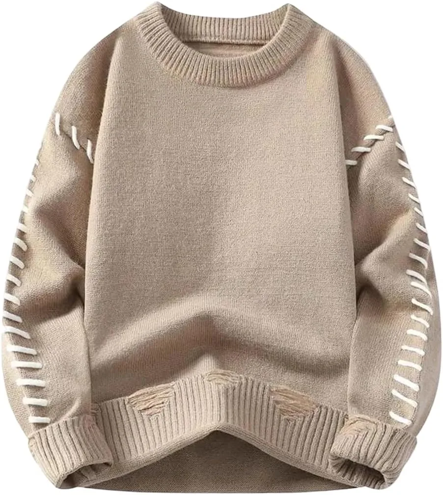 

Мужской пуловер вязаный свободного кроя