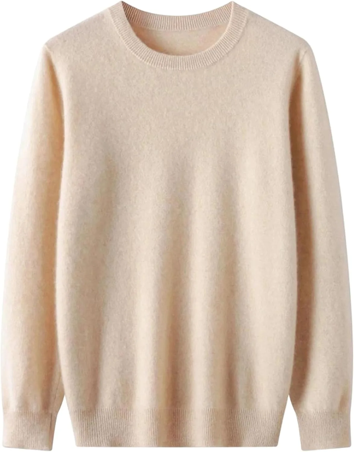 

Мужской мягкий теплый свитер из шерсти с круглым вырезом