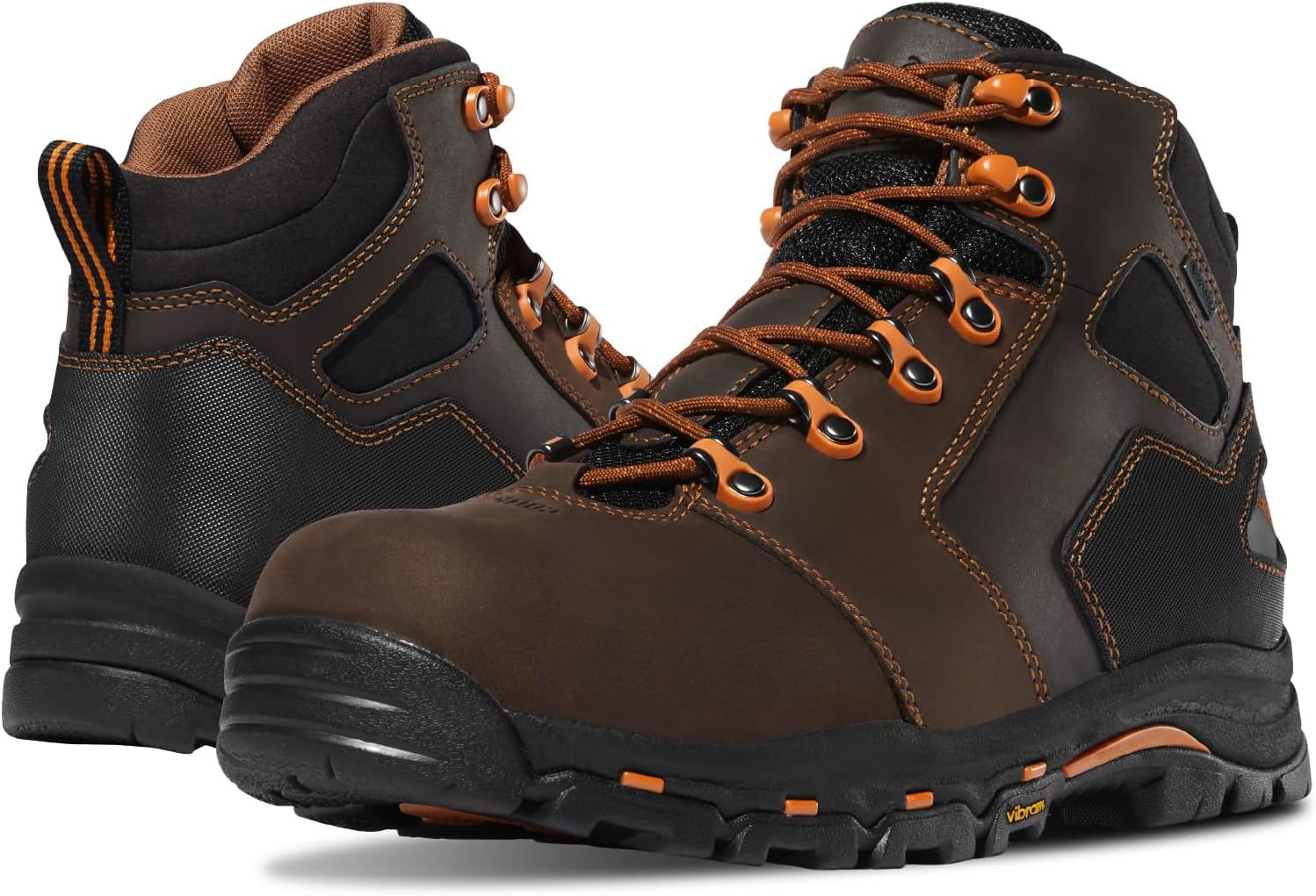 

Ботинки Danner Vicious с композитным носком 4,5 для мужчин - из кожи полного зерна с дышащей подкладкой Gore-Tex, системой быстрого шнурования и подошвой с нескользящей пяткой, оранжевый/коричневый