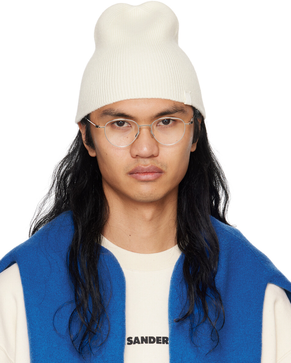 

Белоснежная вязаная шапка Jil Sander