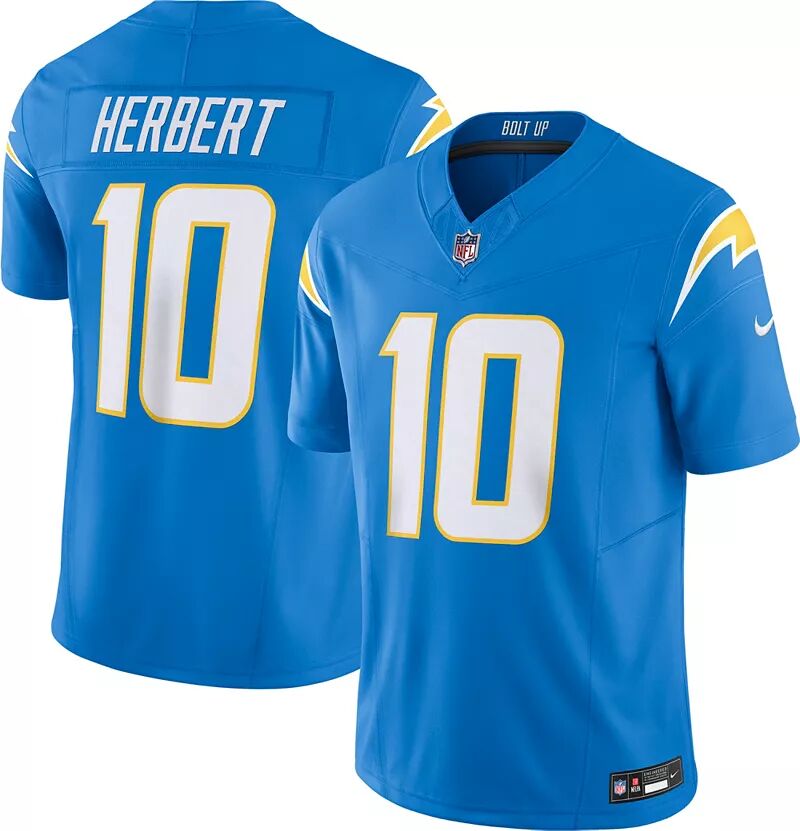 

Мужские кроссовки Nike Los Angeles Chargers Justin Herbert #10 Vapor F.U.S.E. Ограниченная синяя майка, Синий, Мужские кроссовки Nike Los Angeles Chargers Justin Herbert #10 Vapor F.U.S.E. Ограниченная синяя майка