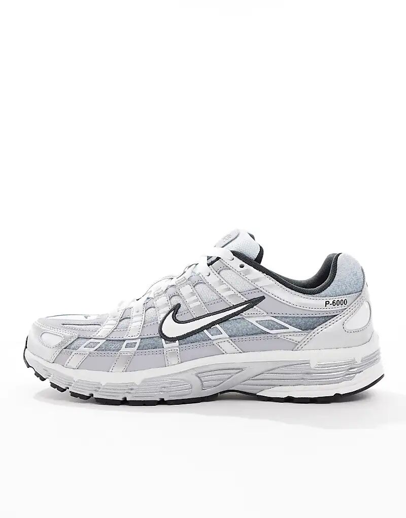 Кроссовки унисекс Nike P-6000 цвета металлик серебристый — фото 2