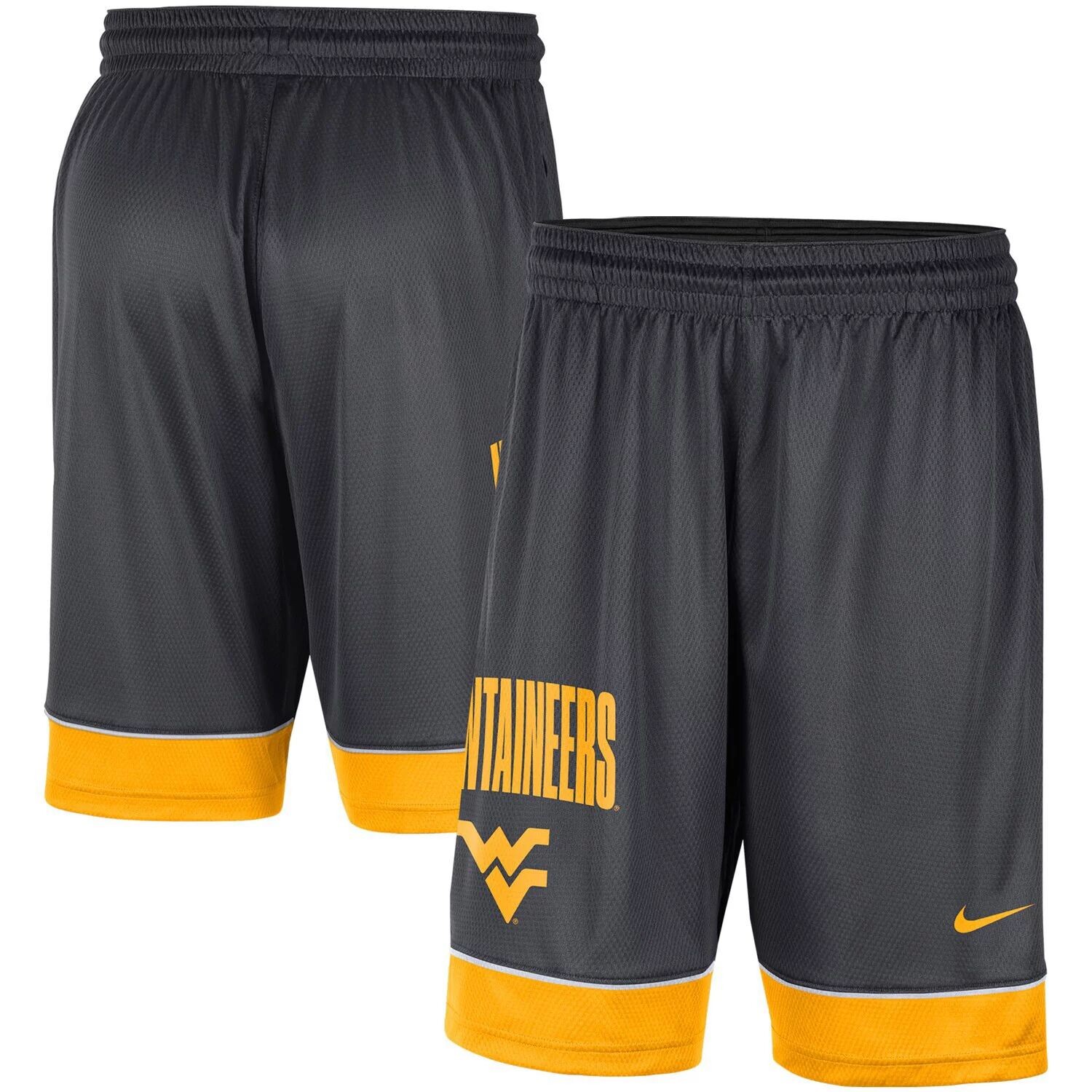 

Мужские темно-серые/золотые шорты West Virginia Mountaineers Fast Break Nike