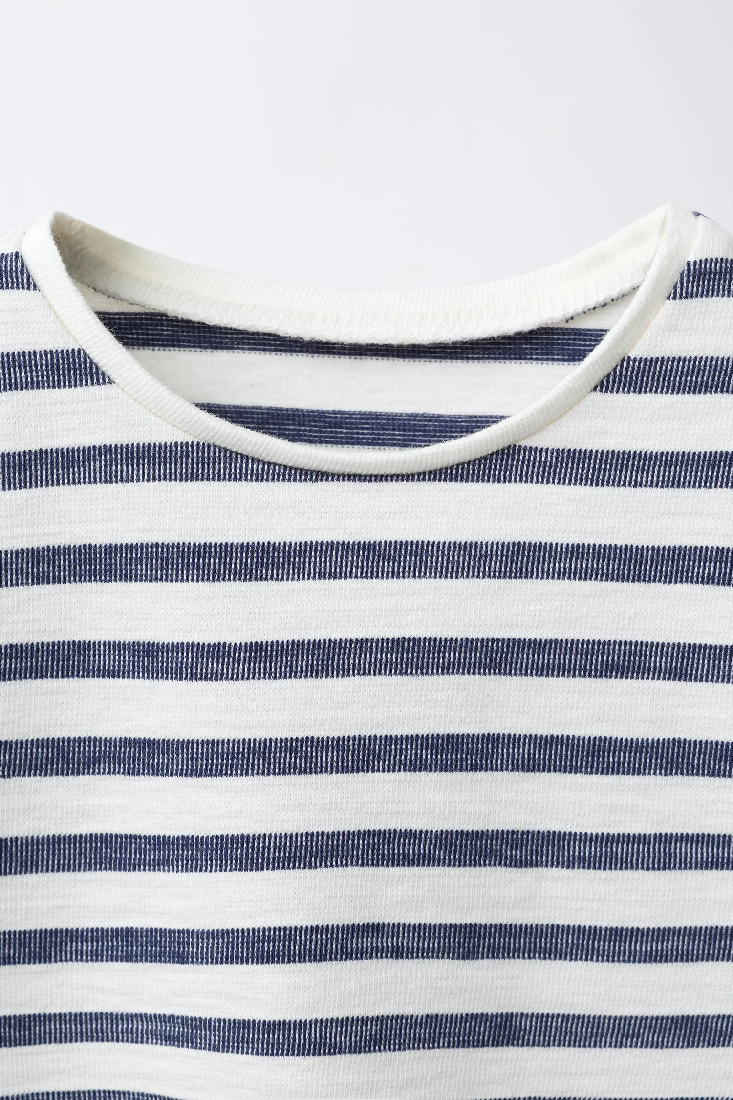 Тканая полосатая футболка с оборками Zara, темно-синий — фото 3