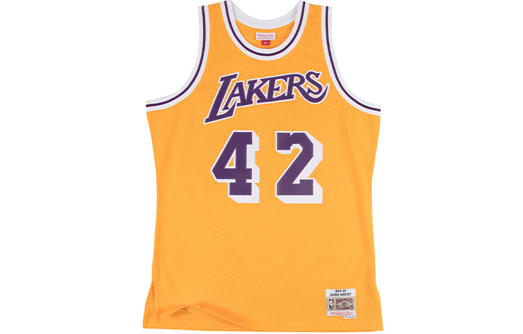 

Джерси баскетбольное Mitchell & Ness 'NBA La Lakers 84 85 James Worthy' Swingman Mitchell Ness, оранжевый