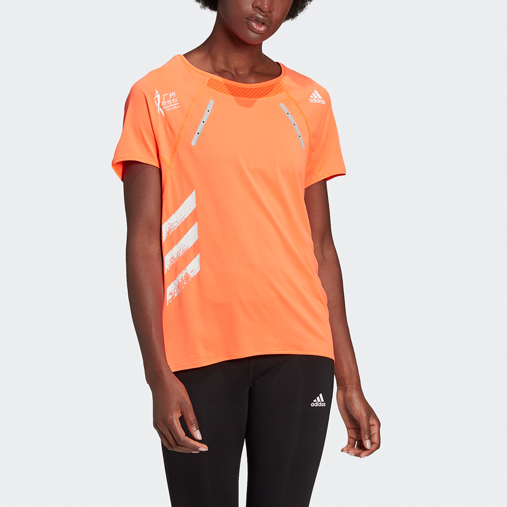Футболка с рукавом реглан Adidas, красная флуоресцентная — фото 3