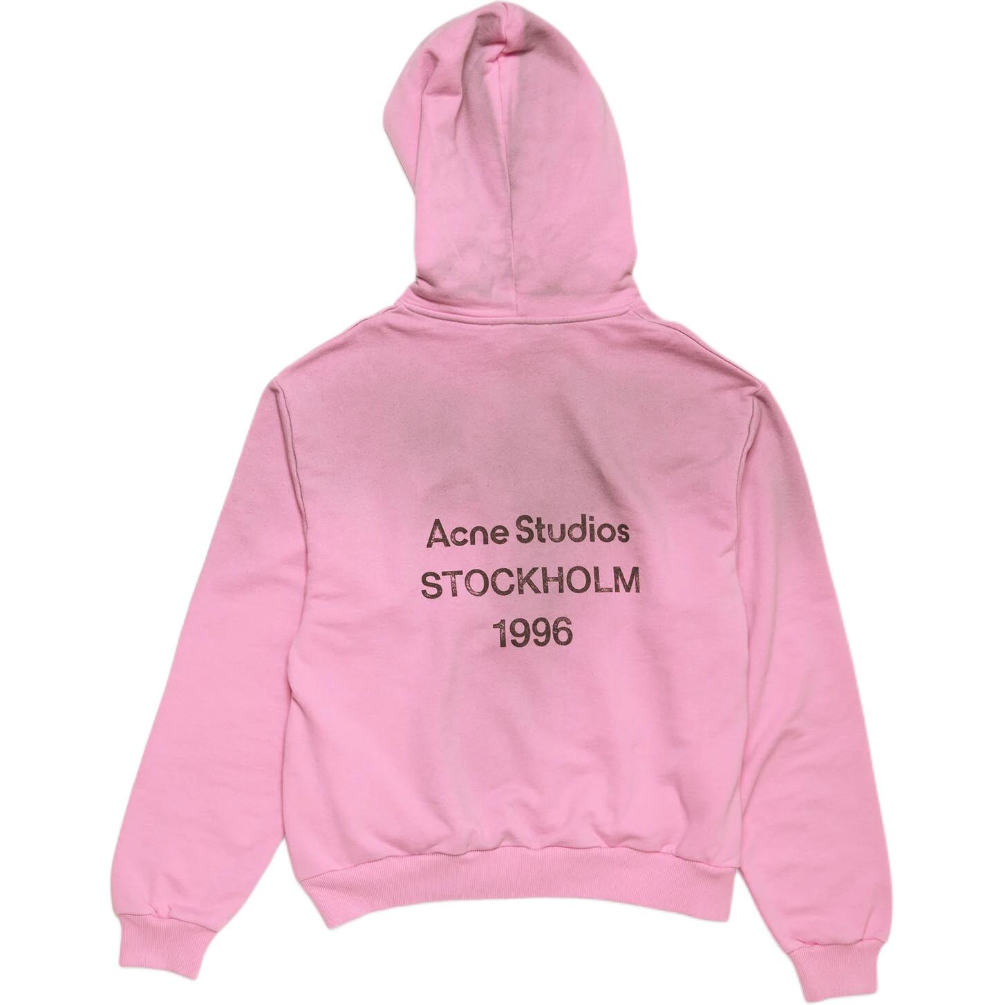 

Футболка с логотипом Acne Studios, розовая, потертая