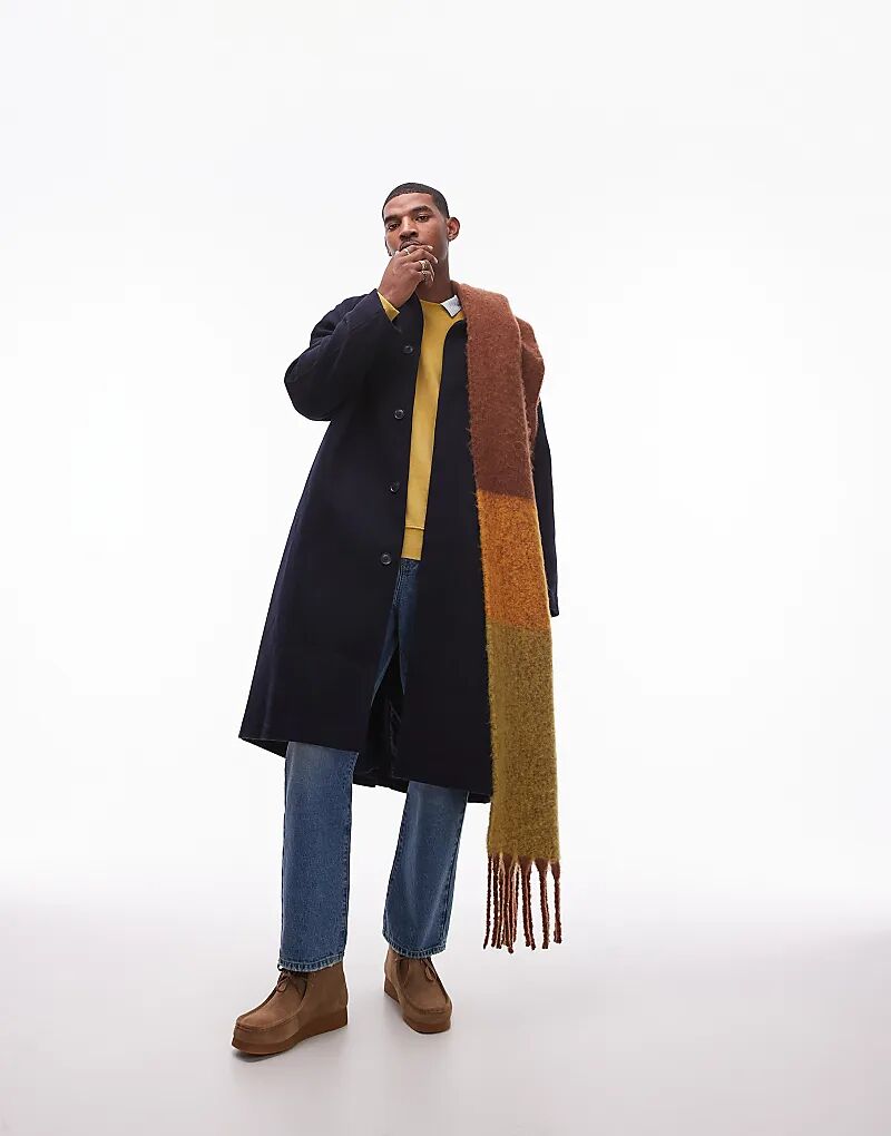 

Автомобильное пальто в темно-синем цвете Topman