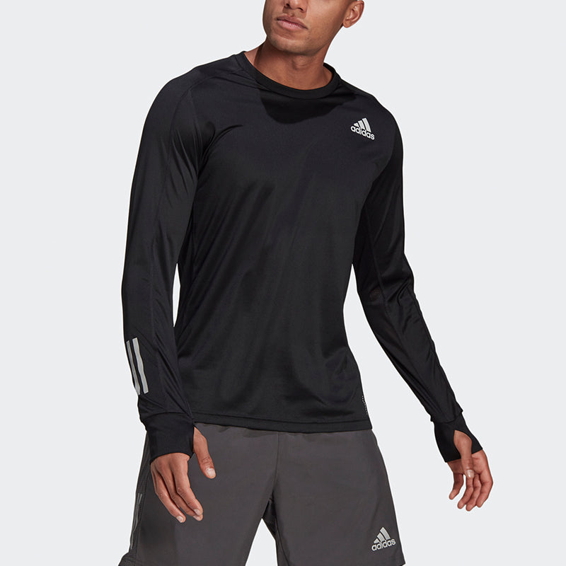 Спортивный топ adidas OWN THE RUN Long Sleeves Top 'Black' GJ9977, черный — фото 2