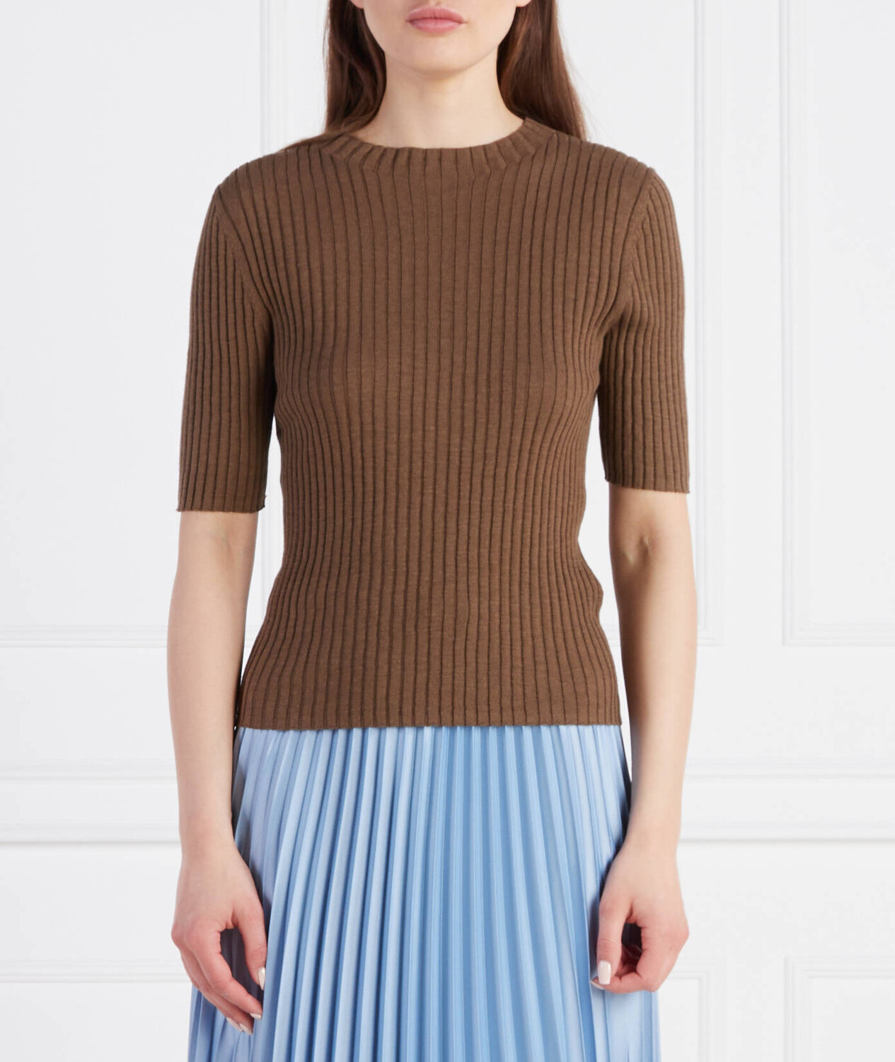 

Свитер Marc O' Polo Pullover cropped Regular Fit, коричневый