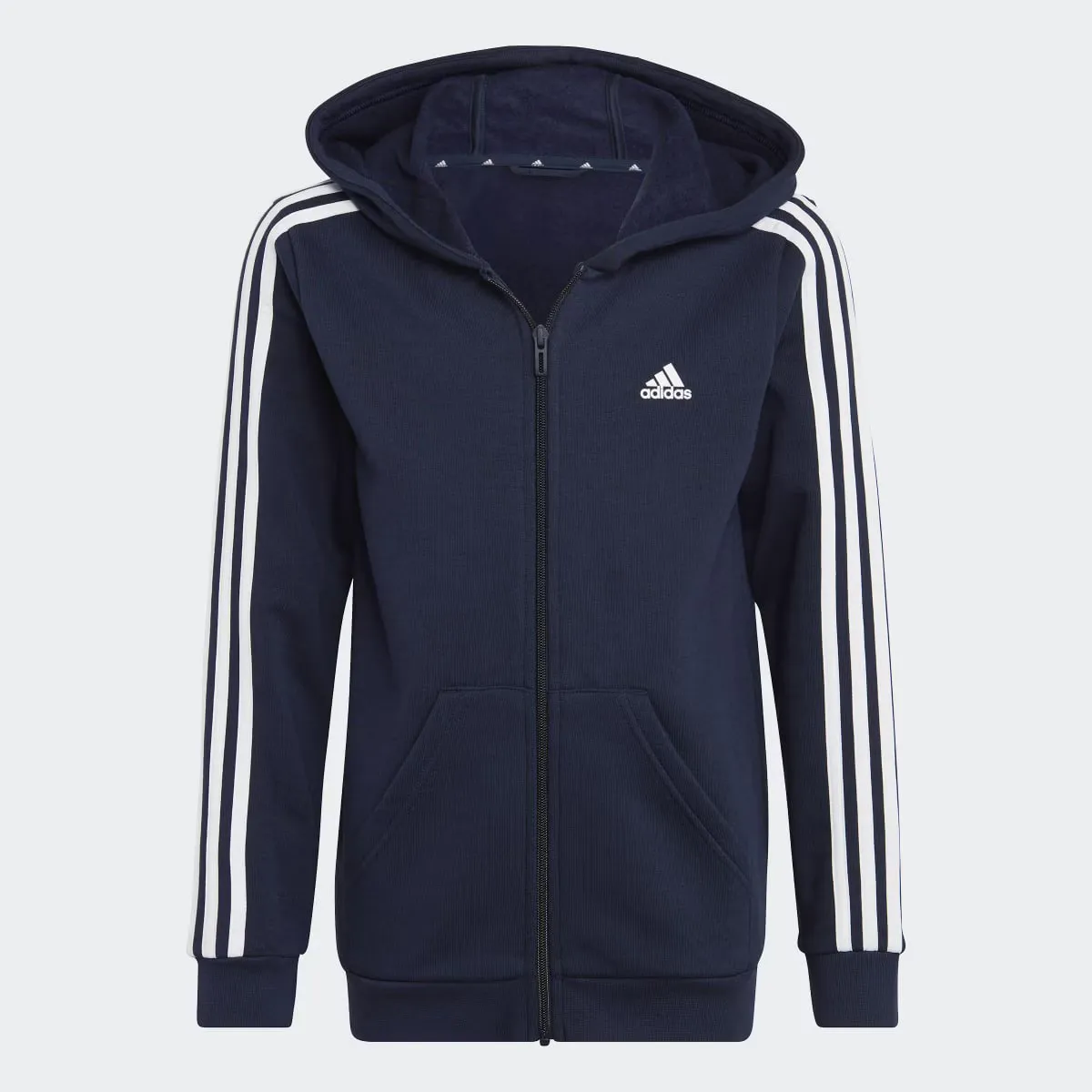 

Kids' Essentials Флисовая куртка Adidas с 3 полосками, темно-синий/белый