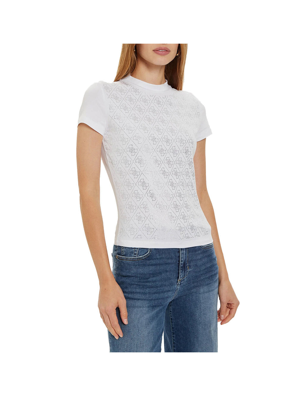 

Белая женская футболка Guess