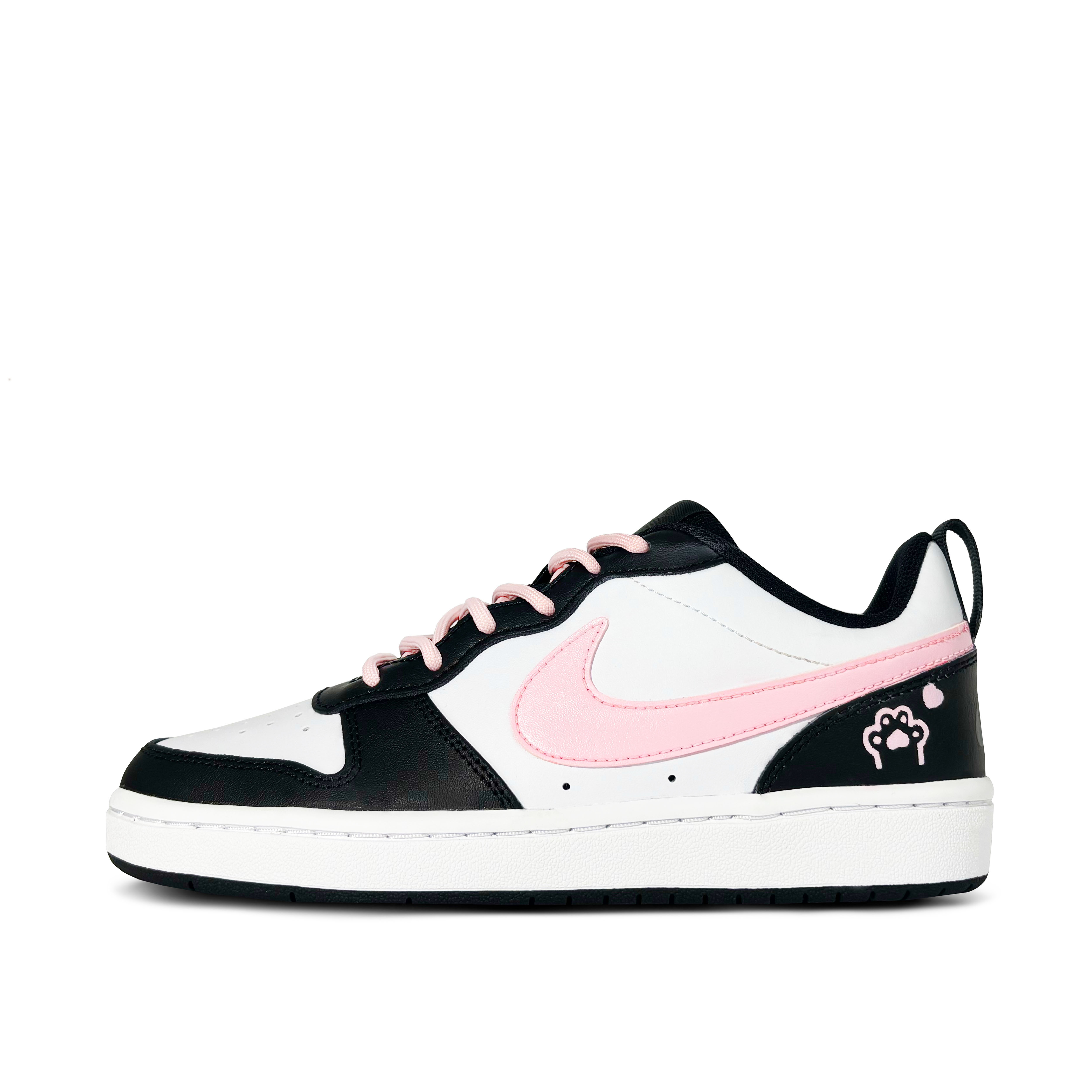 

Кроссовки Nike Court Borough Skateboarding Shoes Women's Low-top Black Pink White, черный