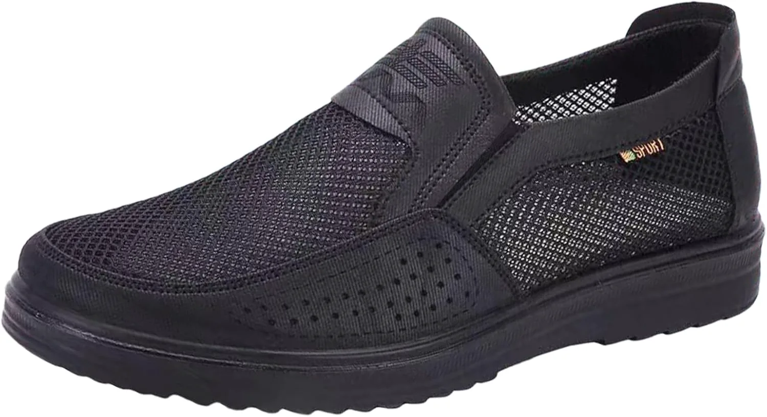 

Мужские лоферы на платформе с нескользящей подошвой, сетчатые, с вырезами, для досуга, модные, с круглым закрытым носком, на пуантах, для ходьбы, летние, дышащие, для работы и вождения, обувь типа «дедушка» ENJGU, черный