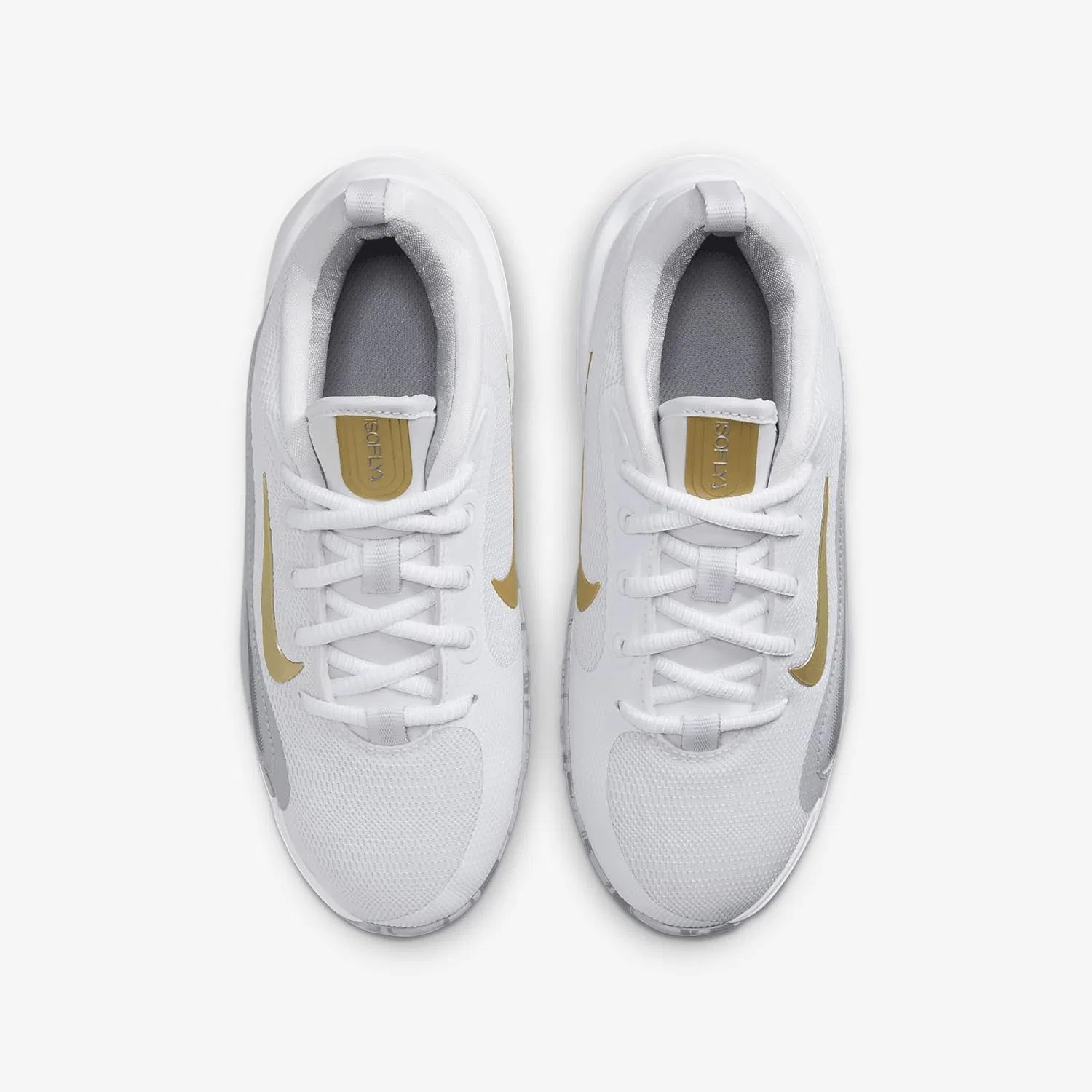 Кроссовки детские Nike Isofly, Little Kid/Big Kid, White/Metallic Gold Star/Cool Grey/Wolf Grey — фото 4