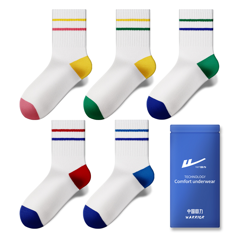 

Унисекс носки Warrior Mid Calf комбинированный набор, оранжево-красный, розово-синий, желто-розовый [3 пары]