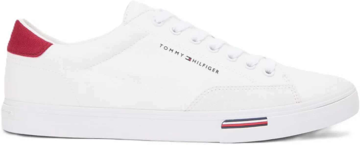 Мужские низкие кроссовки Tommy Hilfiger Vulc Core RWB с длинными шнурками CVS Fm0fm05813, White