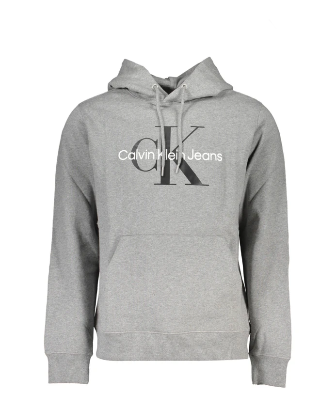 

Толстовка с центральным карманом и логотипом. Calvin Klein, серый