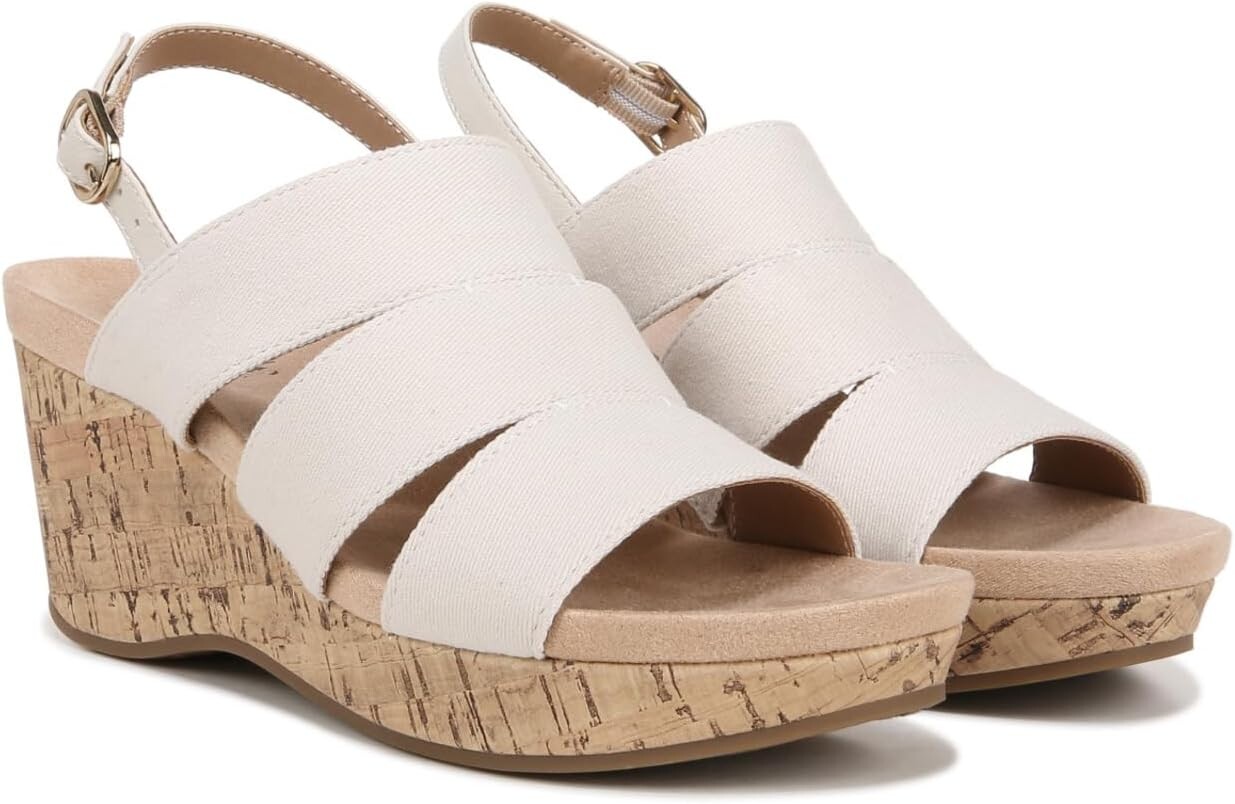 

Сандалии LifeStride Darby Slingback Wedge Sandals, цвет Bone