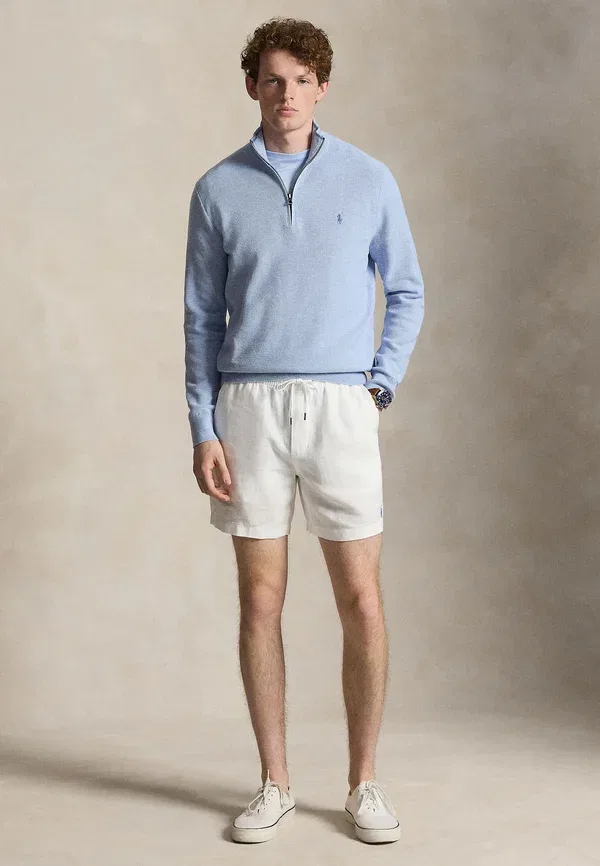 Свитер с воротником-поло из хлопкового трикотажа Polo Ralph Lauren, синий гиацинт — фото 2