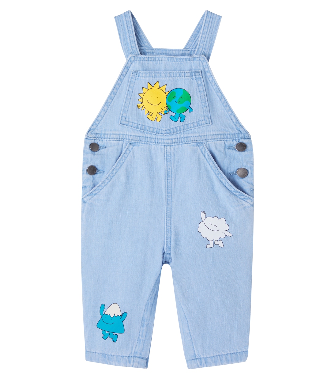 

Детские джинсовые комбинезоны с принтом Stella McCartney Kids, Azure-Blue